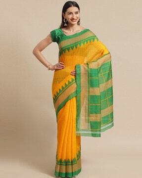 striped traditional saree with border
