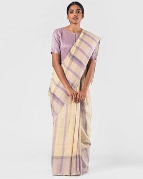 striped traditional saree