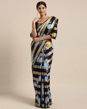 striped traditional saree