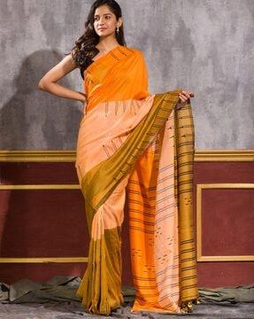 striped traditional saree