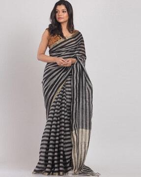 striped traditional saree