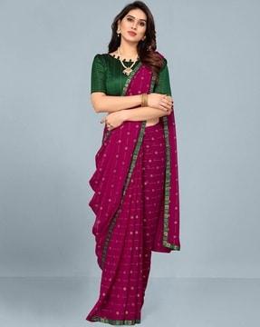 striped traditional saree