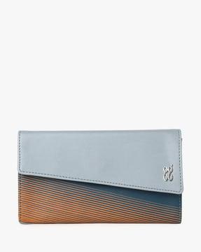 striped tri-fold wallet