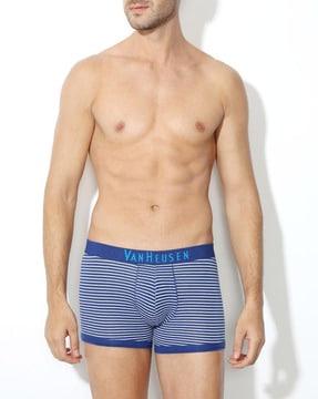 striped trunks with branding