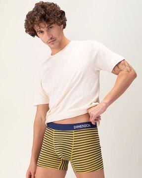 striped trunks with signature branding