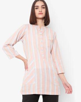 striped tunic with insert pockets