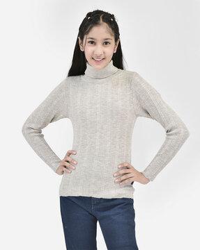 striped turtle-neck pullover