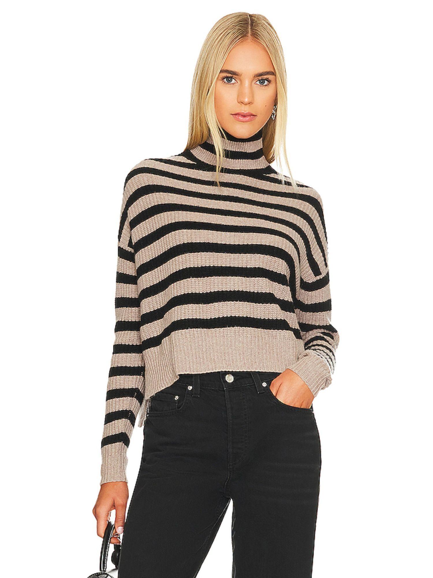 striped turtleneck sweater