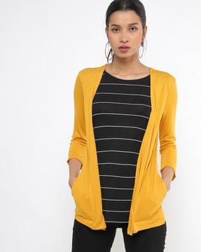 striped twofer top with insert pockets