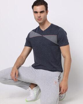 striped v-neck t-shirt