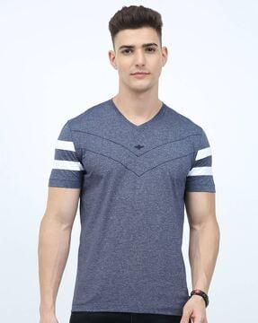 striped v-neck t-shirt