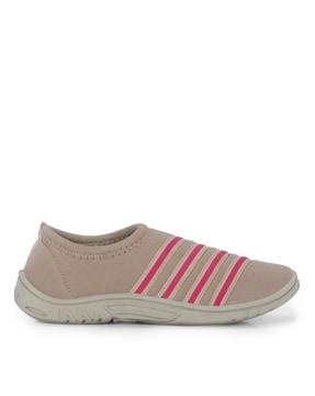 striped walking shoes