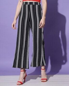 striped wide-leg pants