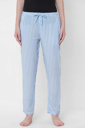 striped women's lounge pants - blue