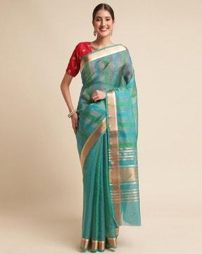 striped woven design saree