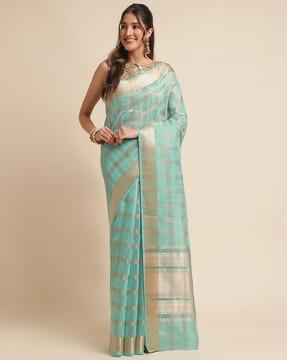 striped woven design saree