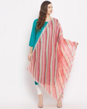 striped woven dupatta