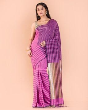 striped woven saree