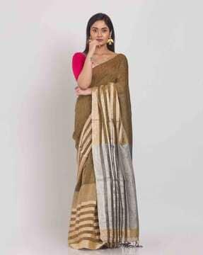 striped zari border traditional saree