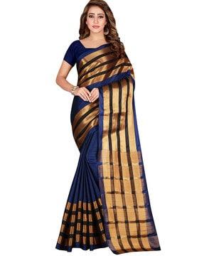 striped zari woven saree