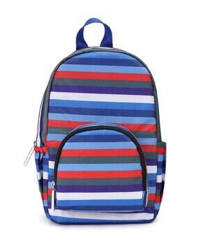 striped zipper travel backpack-11 inch