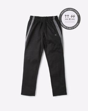 striper track pants with elasticated waist
