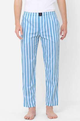 stripes cotton men's pyjamas - blue