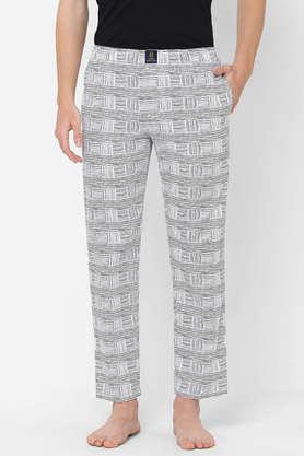 stripes cotton men's pyjamas - white