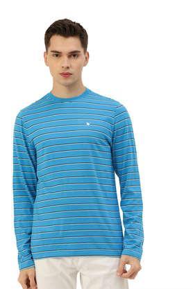 stripes cotton regular fit men's t-shirt - multi