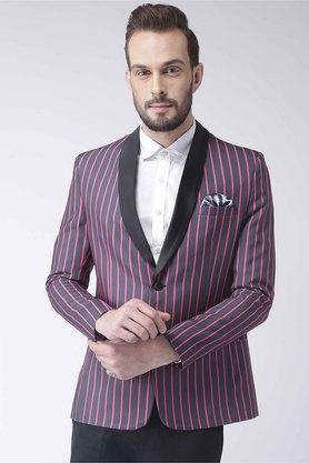 stripes polyester regular fit men's jacket - multi