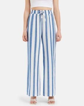 stripes relaxed fit trousers