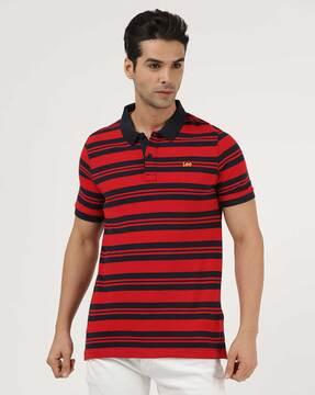 stripes slim fit polo t-shirt