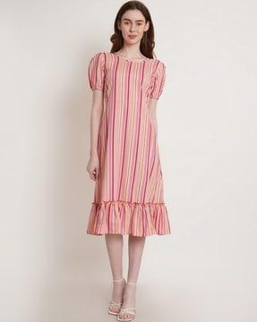 stripes a-line dress