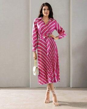 stripes a-line dress