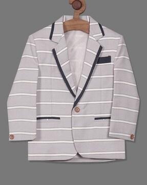 stripes blazers with insert pockets