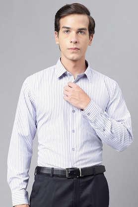 stripes chambray slim fit men's formal wear shirt - multi