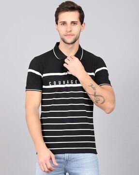 stripes collar t-shirt
