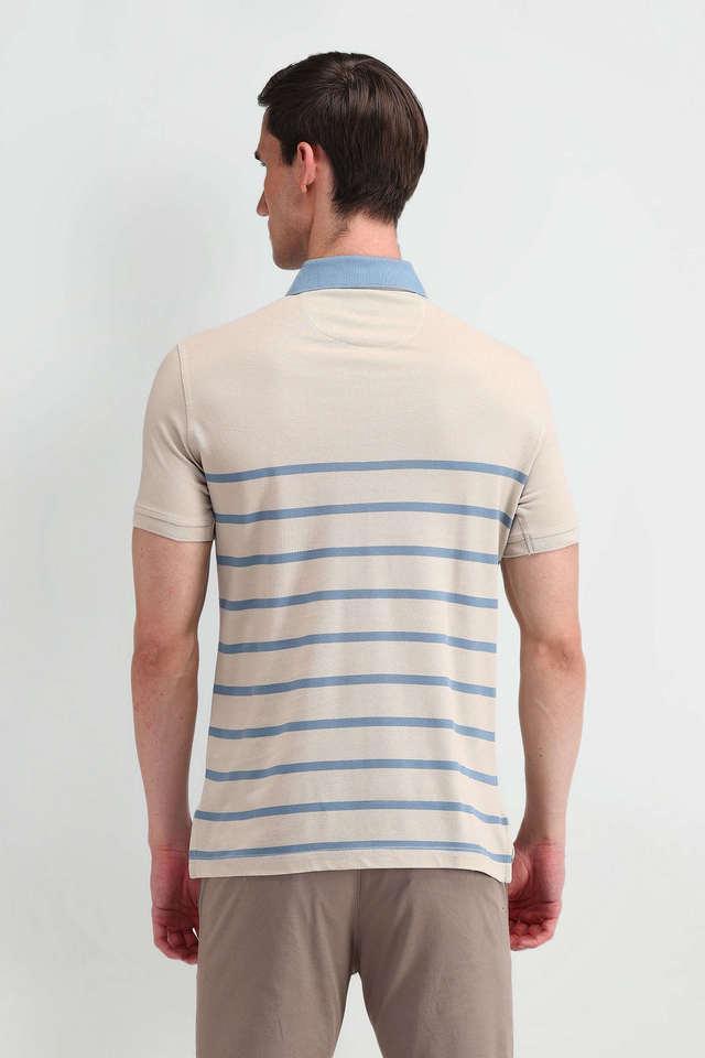 stripes cotton blend polo mens t-shirt