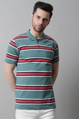 stripes cotton blend regular fit men's t-shirt - laural oak