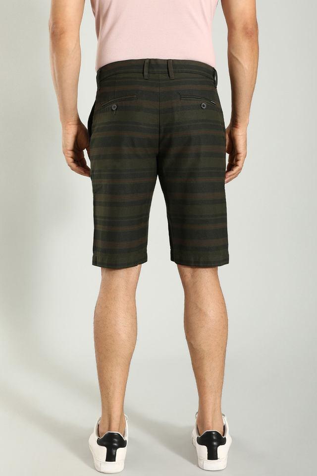 stripes cotton button closure mens shorts