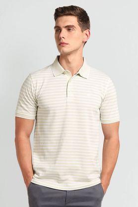 stripes cotton polo men's t-shirt - grey