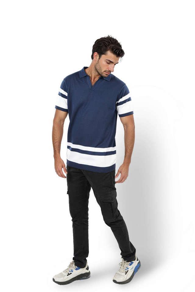 stripes cotton polo mens t-shirt