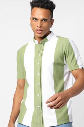 stripes cotton regular fit men's casual shirt - multi