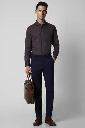 stripes cotton regular fit men's formal shirt - multi