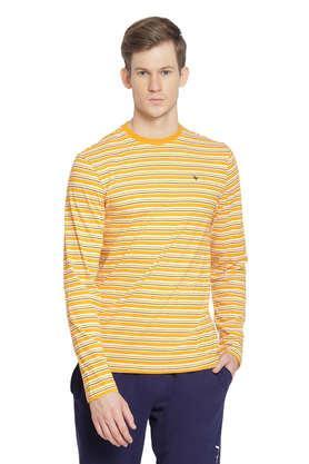 stripes cotton regular fit men's t-shirt - multi