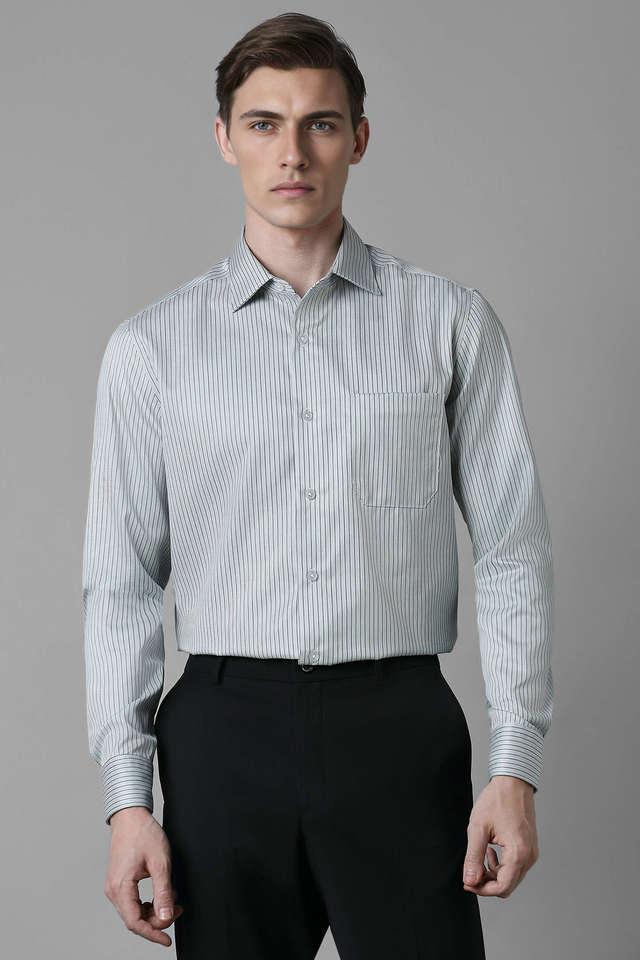 stripes cotton regular fit mens formal shirt