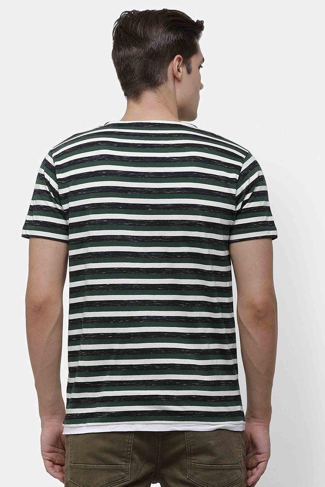 stripes cotton regular fit mens t-shirt