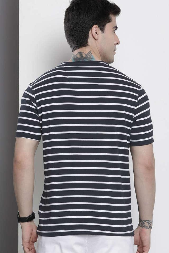 stripes cotton regular fit mens t-shirt