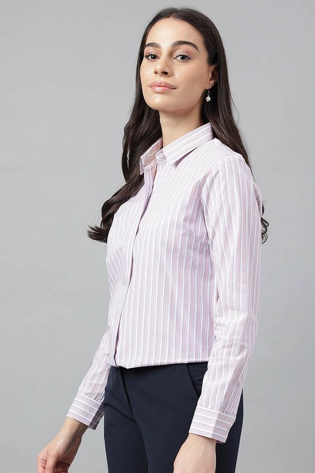 stripes cotton regular fit womens shirt