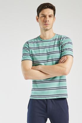 stripes cotton regular mens t-shirt - green
